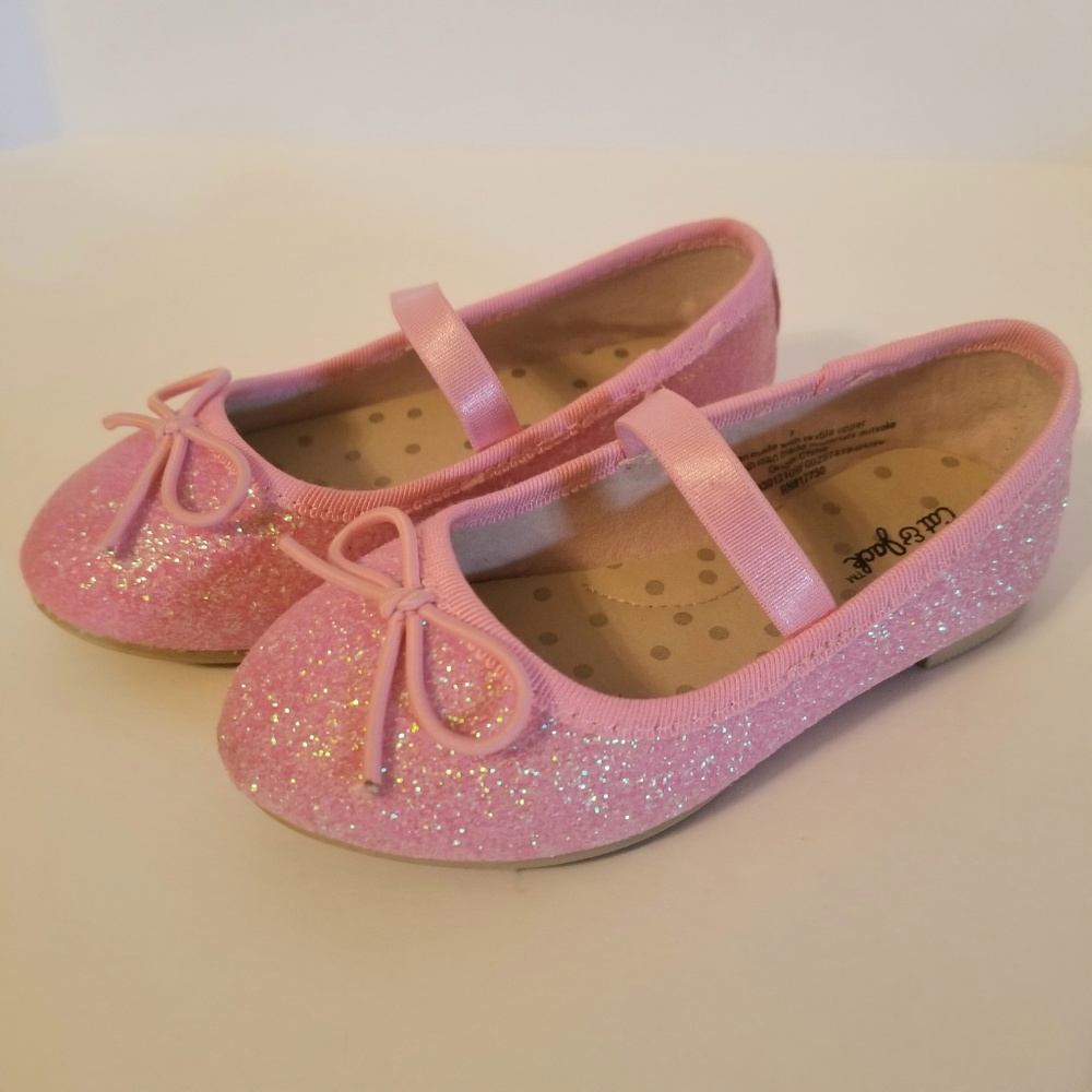 Cat & Jack Toddler Girls' Glitter Ballet Flats 7 - Picture 2 of 5